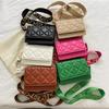 2025 Spring/Summer Women's Trendy Plaid Embroidered Square Bag with Versatile Wide Shoulder Strap