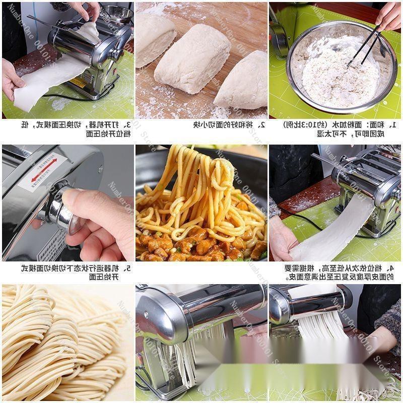 Electric Fully Automatic Noodle Rolling Machine for Household Use, Stainless Steel Multi-Function Noodle Maker