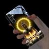 Triangle Geometric Luminous Phone Cover For Samsung S24 S23 S22 Ultra S21 S20 FE A72 A53 A50 Sound-Control Light Up Glass Case