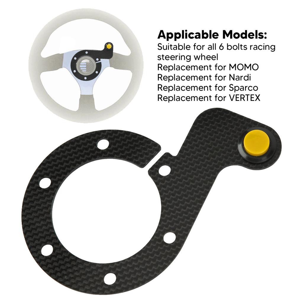 Steering Wheel Horn Button 6 Hole Carbon Comfortable Touch Sensitive Replacement For