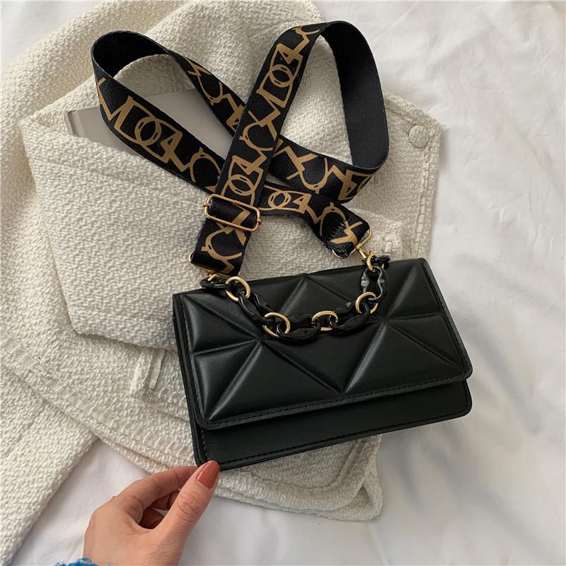High-end Texture Classic Solid Color Shoulder Bag for Women Ins Niche Cross-body Bag Fashionable Small Square Bag