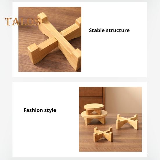 Supporto per piante in bambù, portavasi per fiori, da tavolo, da interno, sgabello rotondo, portavasi, espositore per piante in vaso, cupcake, ceramiche