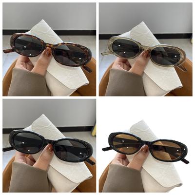 Fashion Unique Oval Sunglasses Men Y2K Vintage Goggle Shades Mirror Colorful Korean Trendy Eyewear