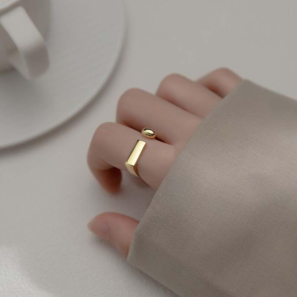 Jewelry Accessories Square Open Rings Metal Geometric Opening Square Zinc Zinc Alloy Ring Square Ring  Party