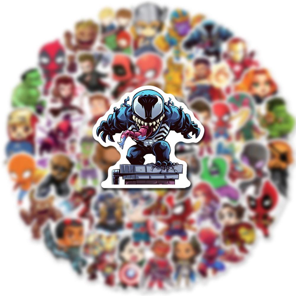 10/50/100/200pcs  The Avengers Superhero Stickers Anime Decals Laptop Motorcycle Phone Car Decoration Waterproof Sticker