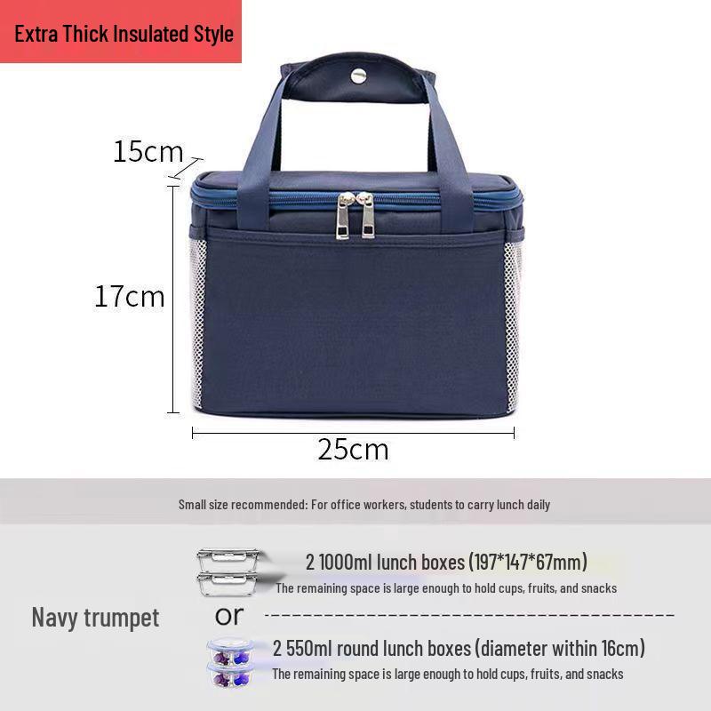 Customizable Large Capacity Handheld Insulated Lunch Bag with Thickened Aluminum Foil