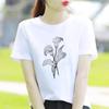 Bottom Shirt Ins Sweet Simple Flowers Round Neck Wear FeUnisex Print Fashion Internet Celebrity Commuter Shortsleeved Tshirt