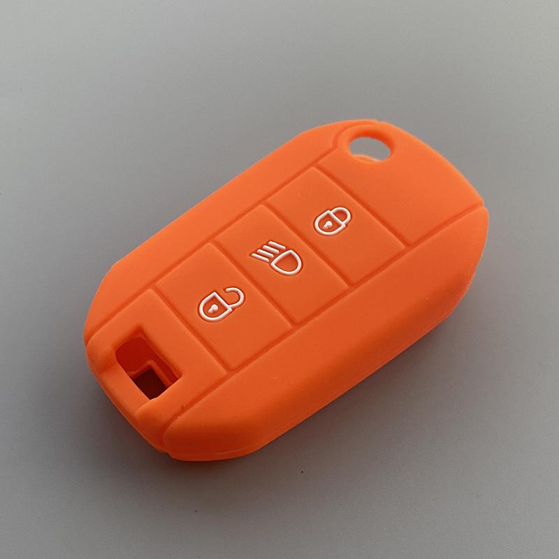 Silica Gel Car Key Case Cover for Peugeot 2008 308 T9 208 For Citroen Berlingo 2019 C3 Cactus Picasso C4l C5 X7 C8 Folding Key