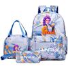 3Pcs/set Anime Demon Hunters Printed Backpack Handbag Pencil Case for Teenager Student Bookbag Schoolbag Women Large Capacity Waterproof Bag