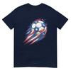Retro Soccer 4th Of July Gifts Patriotic Red White Blue Boys TShirt