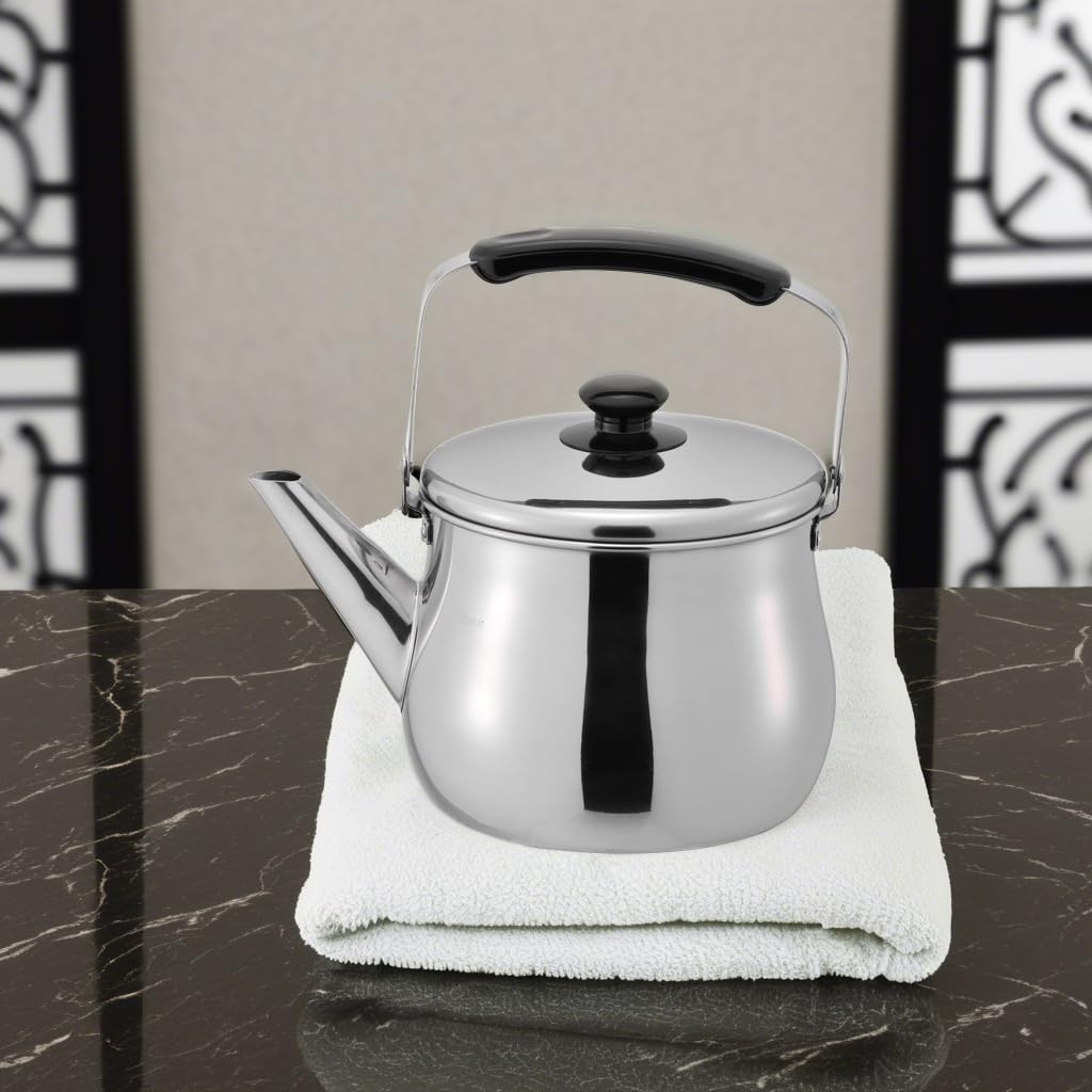 Wahei Freiz Wide Mouth Induction Stainless Kettle, 4L, Compatible, Steel, Lilakan, RB-1271