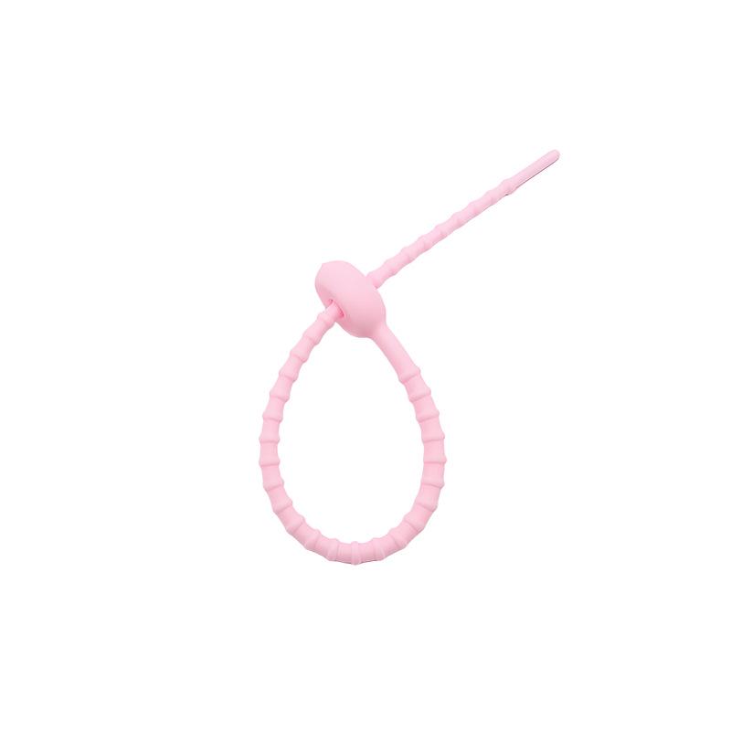 Multicolor TPR Silicone Zip Ties: Elastic Self-Locking, Reusable Cable Organizers & Keychain Pendants.