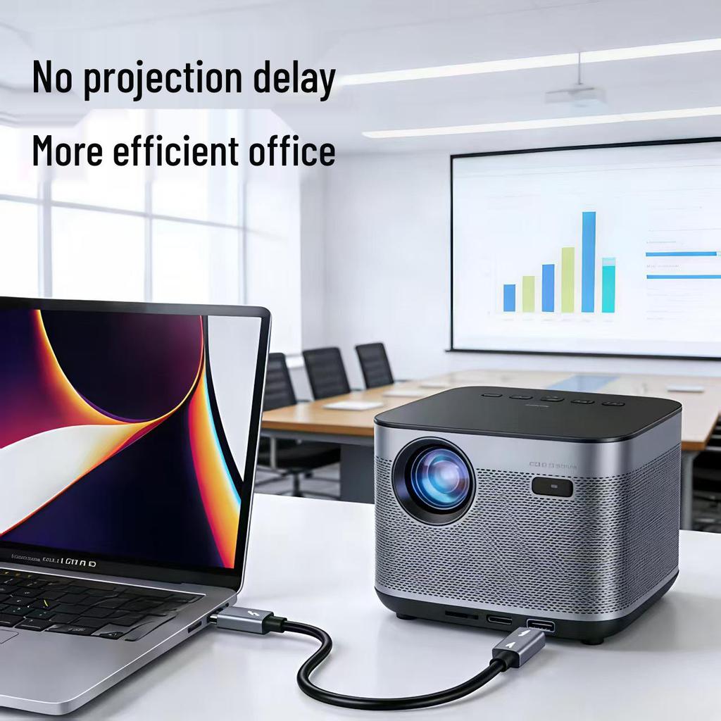 Thunderbolt 4 Data Cable: Dual Type-C, 240W Fast Charging, 40Gbps Speed, 8K Display Output.