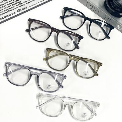 Retro Ultraleichte Brille Anti-Blaulicht Flache Gläser Damenmode Exquisit Lässig Transparenter Rahmen Flache Lichtdurchlässige Brille