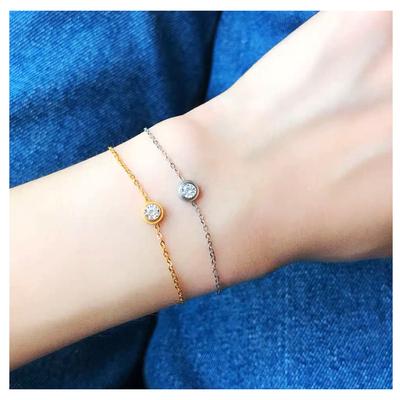Small Fresh Hand Jewelry for Women, Simple and Simple Single Diamond Six-diamond Bracelet