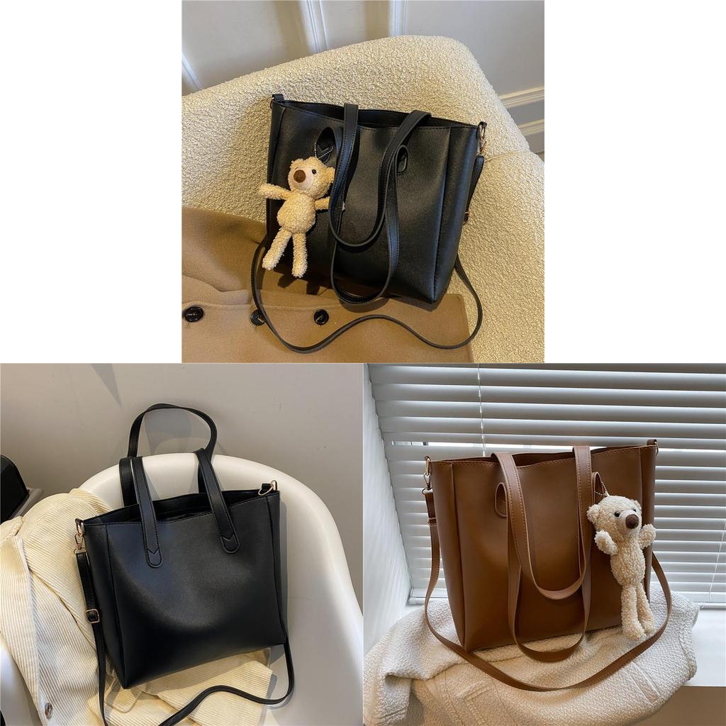Tote Bag For Women Pu Leather Retro Large Handbag With Zipper For School And Casual Use