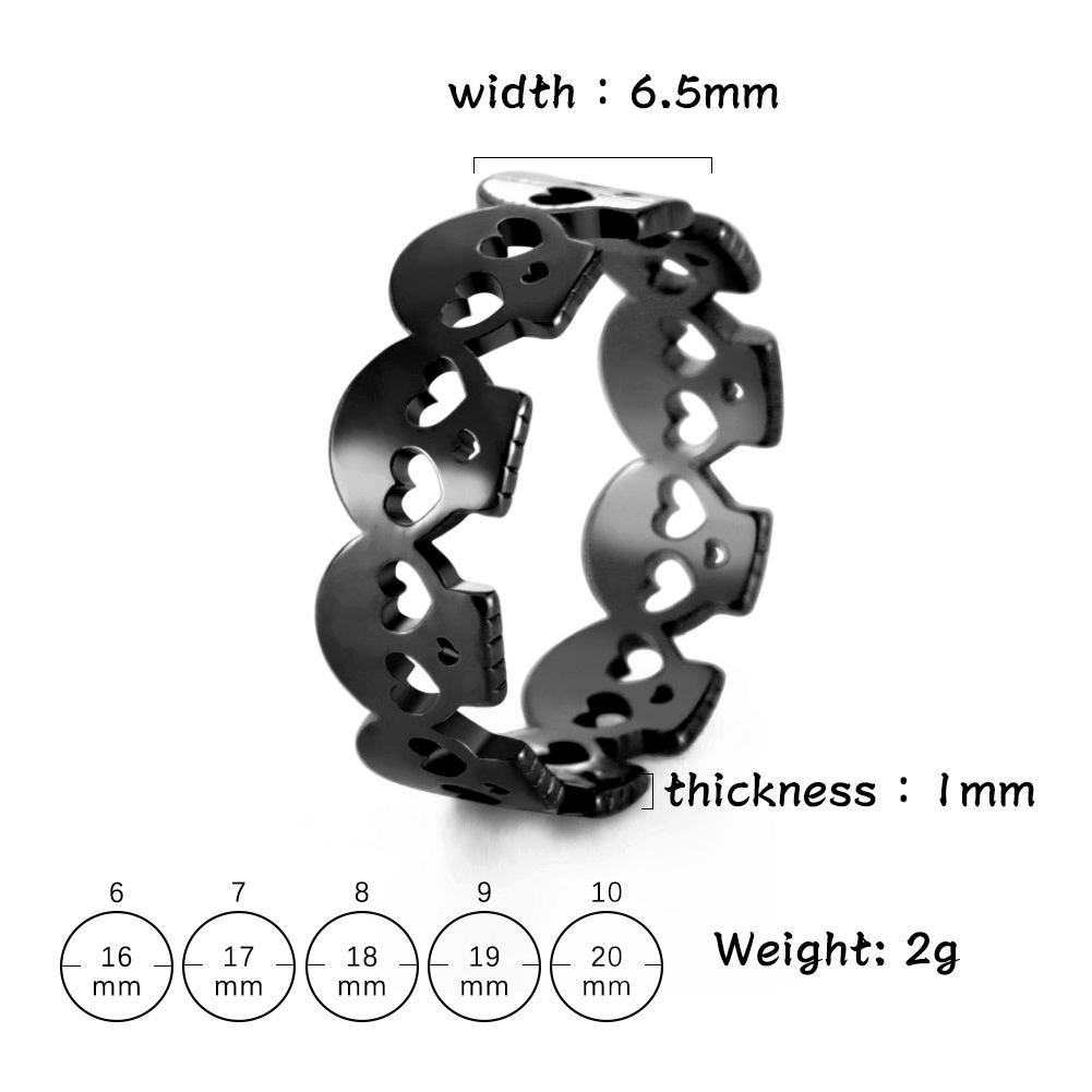 

Unift Skull Rings for Women Men Stainless Steel Rings Gothic Grunge Punk Jewelry Black Color Finger Accessories Halloween Gift 10