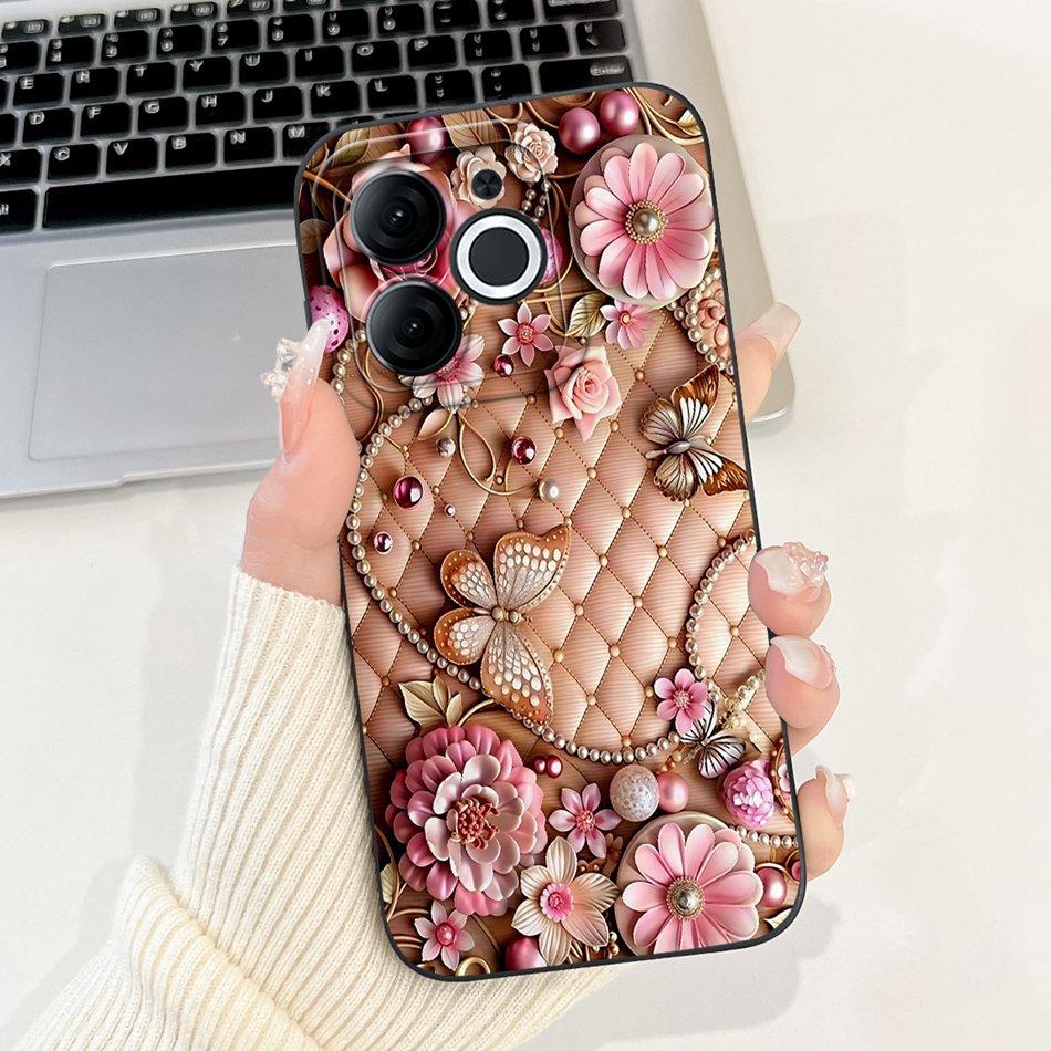 For Itel A80 Beautiful Bow Rose Painting Phone Case For Itel A80 A671L A671LC Shockproof Soft Silicone Cases