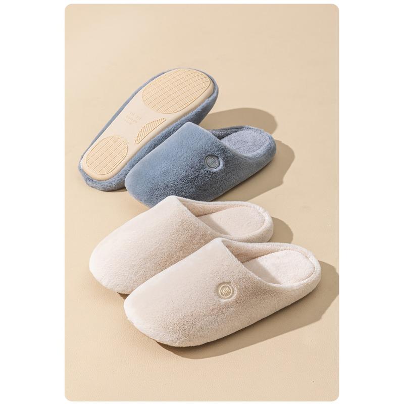 Japanese Style Autumn Winter Waterproof Silent Non Slip Soft Sole Indoor Home Cotton Slippers Unisex
