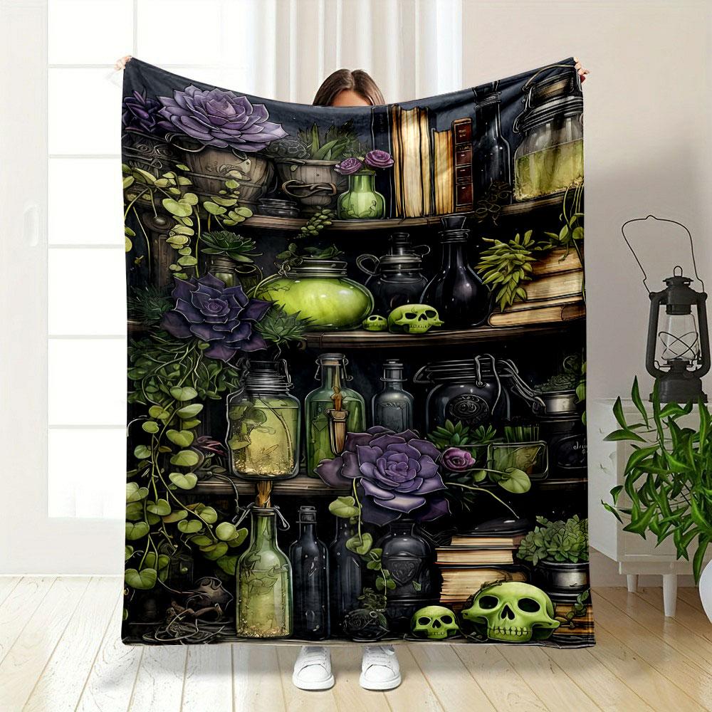Dark Academia Potion Shelf Blanket bedroom Blanket for Livingroom Couch lunch break Soft throw for Friend's festival Gift