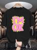 Unisex Cotton Tee I M Ok Letter Graffiti Text Graphic Print Loose Breathable Summer Crew Neck Casual Street T Shirt Unisex Daily Wear