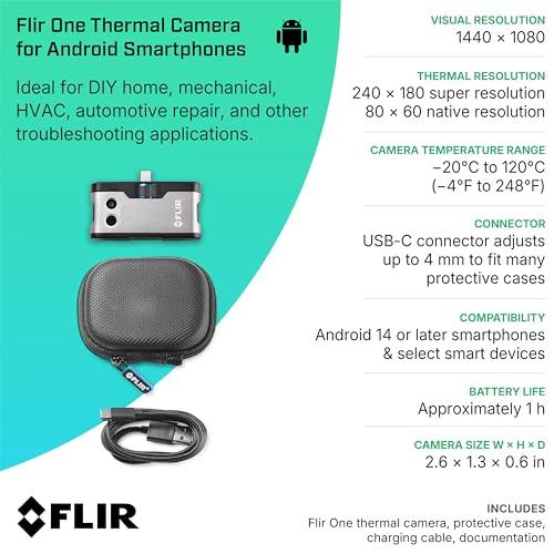 FLIR (FLIR) [Domestic Genuine Product] FLIR ONE Gen 3 - Thermal Imager for Android Smartphones (USB-C) Manufacturer Part Number: 435-0005-03, 240x180