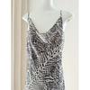Out of Russia Foreign Trade Order Women Clothes Chiffon Python Pattern Swing Collar Sling Dress