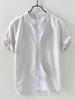 Men's 2026 Chinese Style Cotton Linen Stand Collar Short Sleeve Shirt