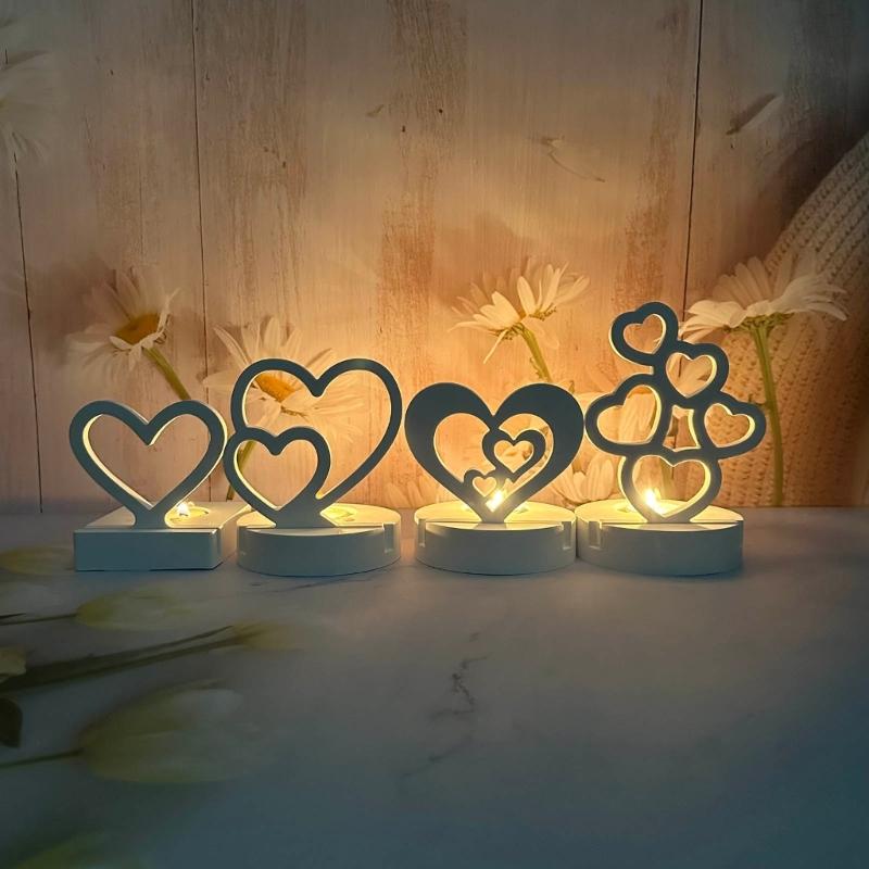 Heart Candlestick Molds Love Heart Candle Holder Molds with Base for DIY Craft Tealight Candle Holder Room Decorations