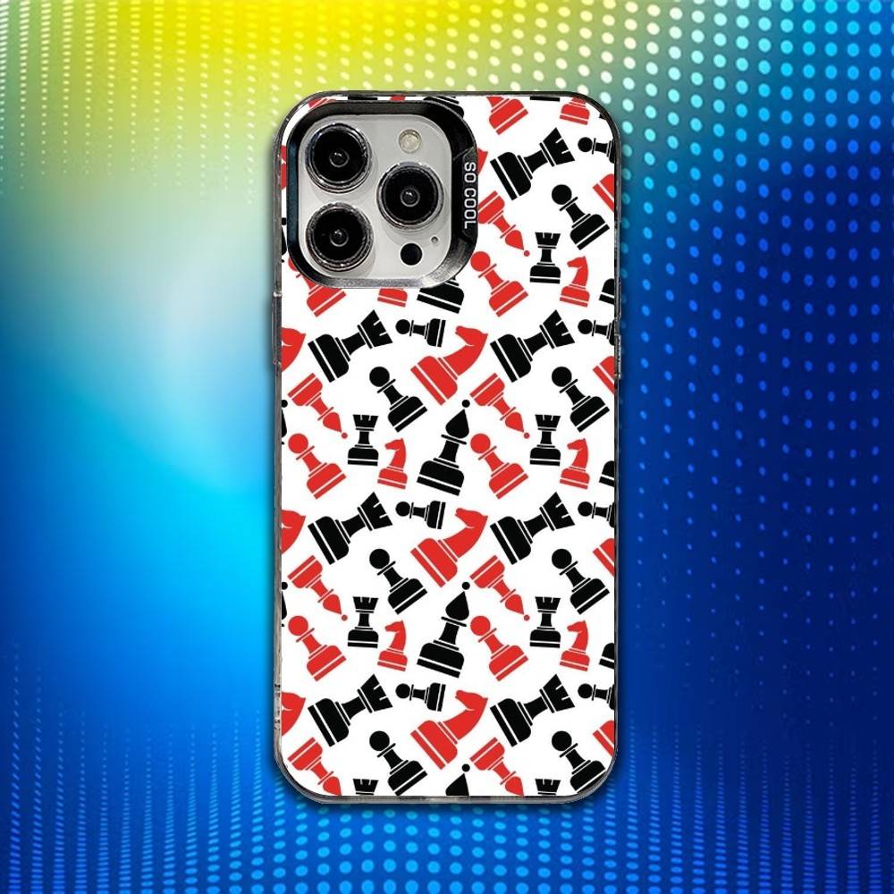 

Chess B-Board Phone Case For iPhone 16,15,14,13,12,11,Mini,Pro,SE,MAX White Matte Shockproof Cover iPhone16pro