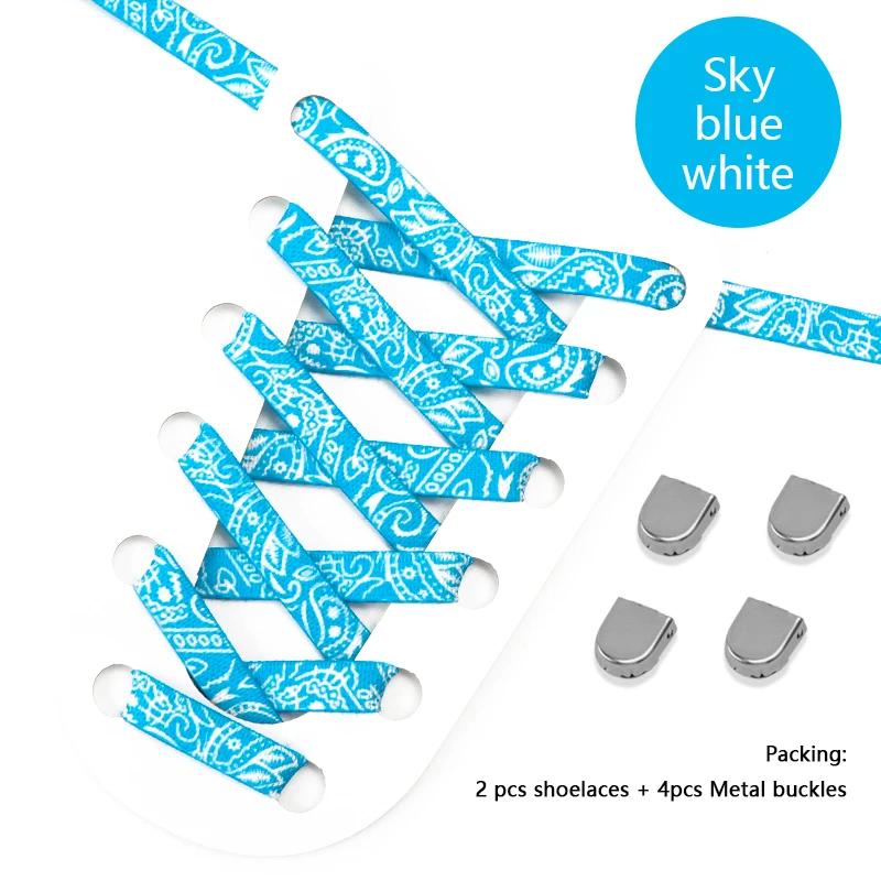 Elastic Cashew Flower Laces Sneakers Kids Adult 8MM Flat Shoelaces Without Ties AF1/AJ No Tie Shoelaces Sports Shoes Accessories