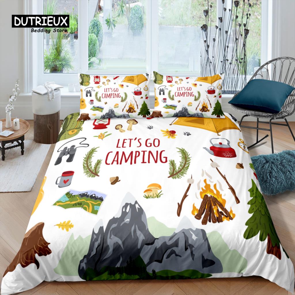 Home Living Luxury 3D Station Wagon Bedding Set Camping Duvet Cover Pillowcase Kids Bedding Set Queen and King EU/US/AU/UK Size EU single(135x200cm)