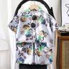 Summer Kids Cotton Blend Floral Shirt Shorts Set For Boys And Girls