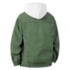 Men's Color Denim Hooded Jacket for Winter Casual Wear
