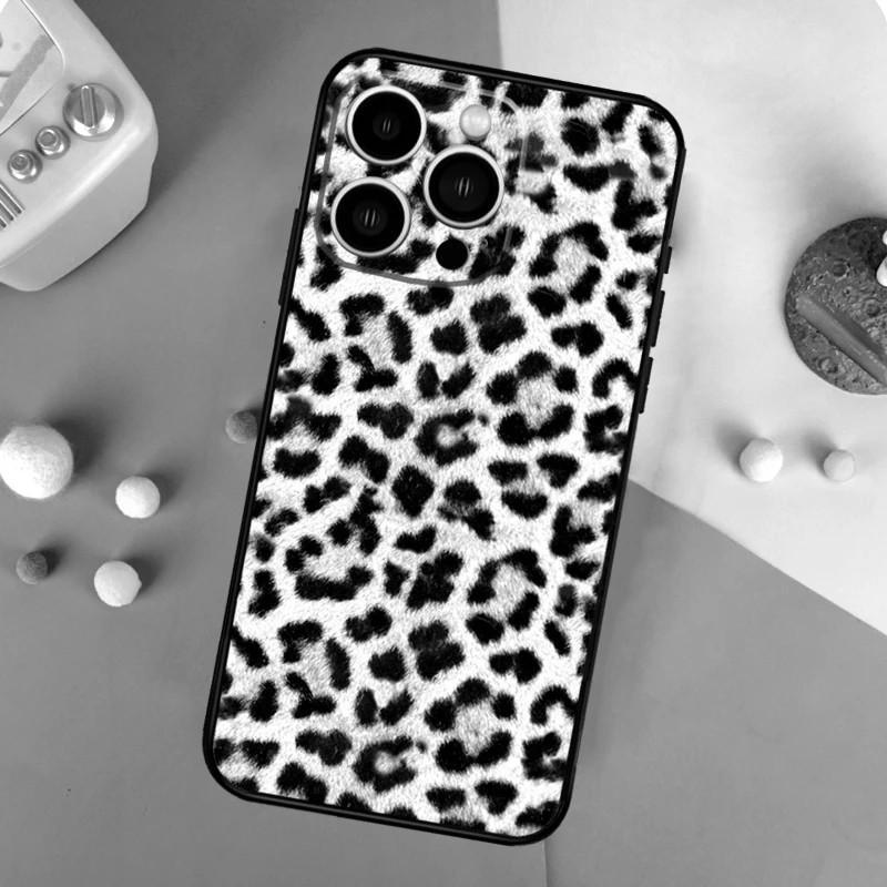 Applicable To Apple IPhone13 Mini Mobile Phone Case, Black and White Leopard Print Texture Mobile Phone Case, Painted and Anti-drop