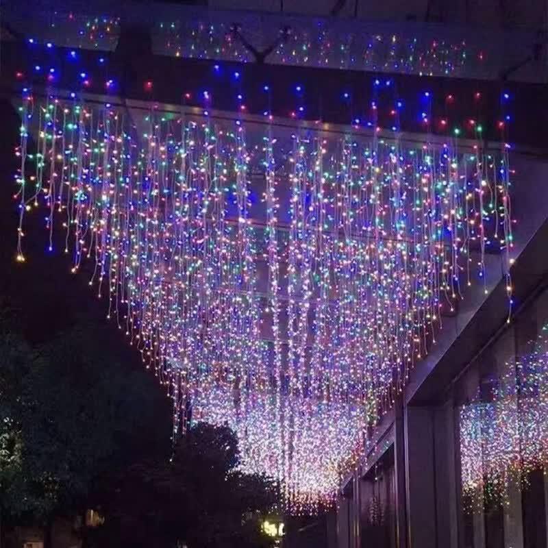 UPTIME 24V Multicolor LED Waterfall Icicle String Lights, 20m