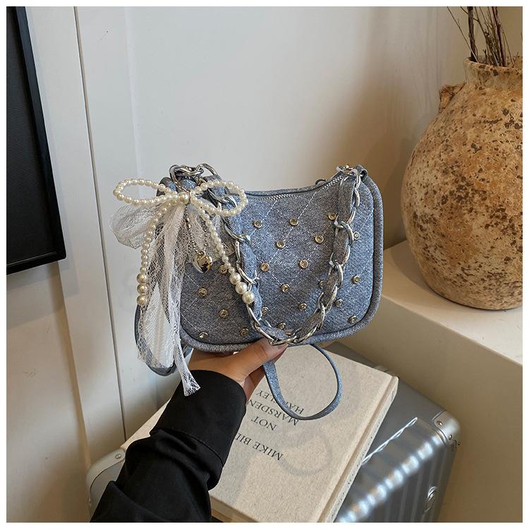 Spring and Summer New Bag Chain Bag Sweet and Cute Underarm Bag Fashionable Shoulder Messenger Bag Women