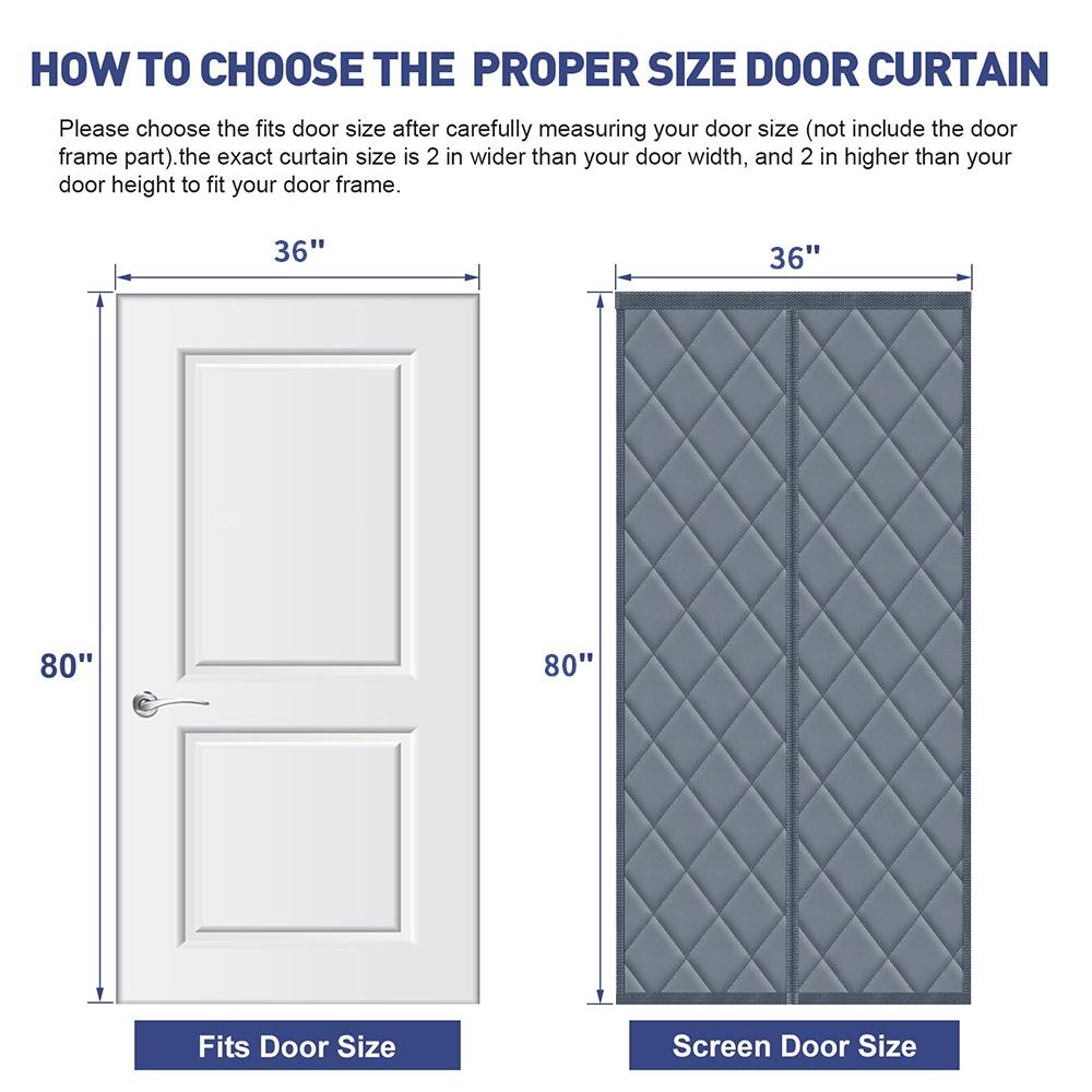 205/215CM Magnetic Thermal Insulated Door Curtain Insulation Cover Blanket Insulation Thicken Oxford Cotton Privacy Doors Screen