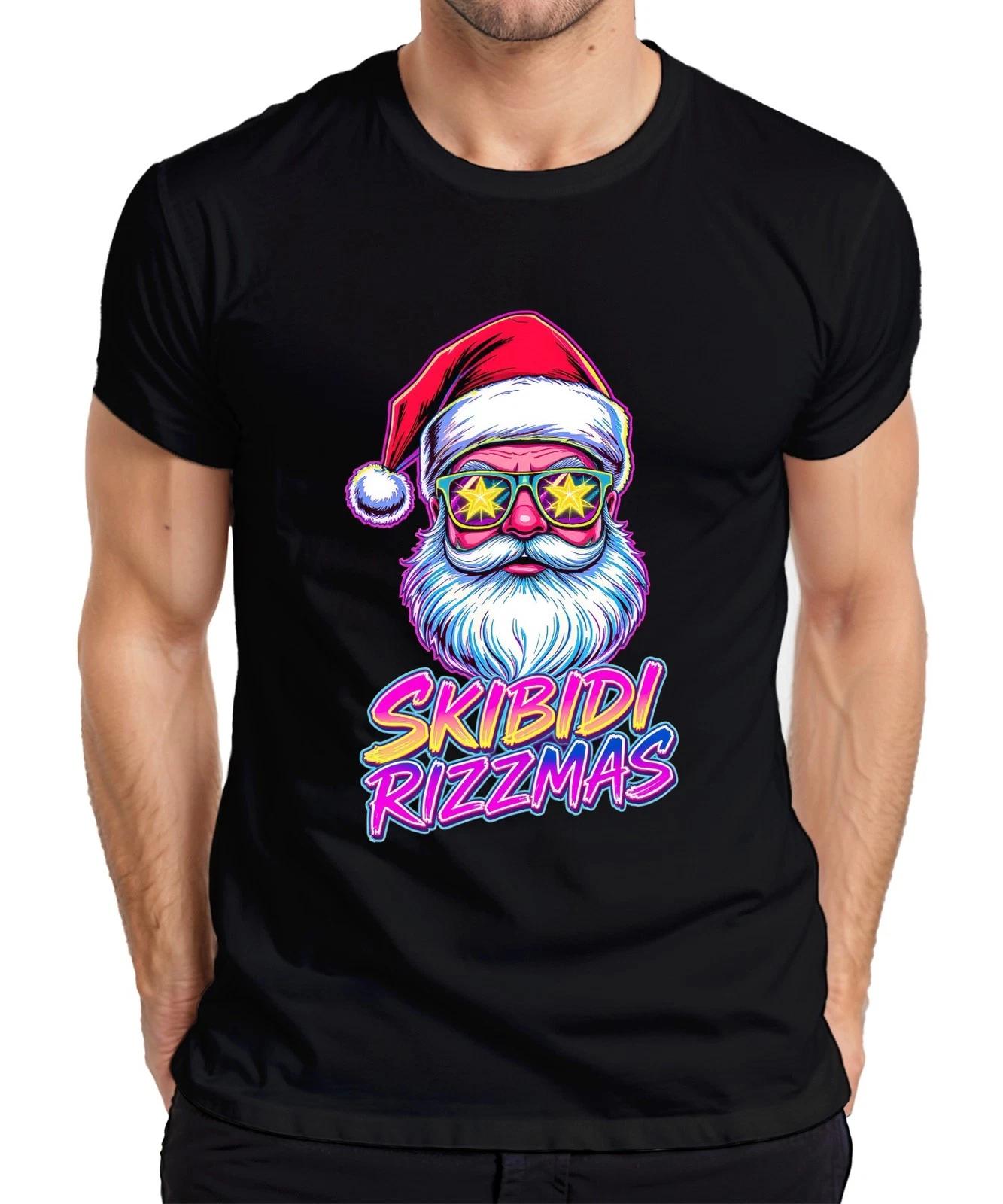 SKIBIDI RIZZMAS Weihnachtsmann Neon Brille Retro 80er Party Lusti Herren T-Shirt L