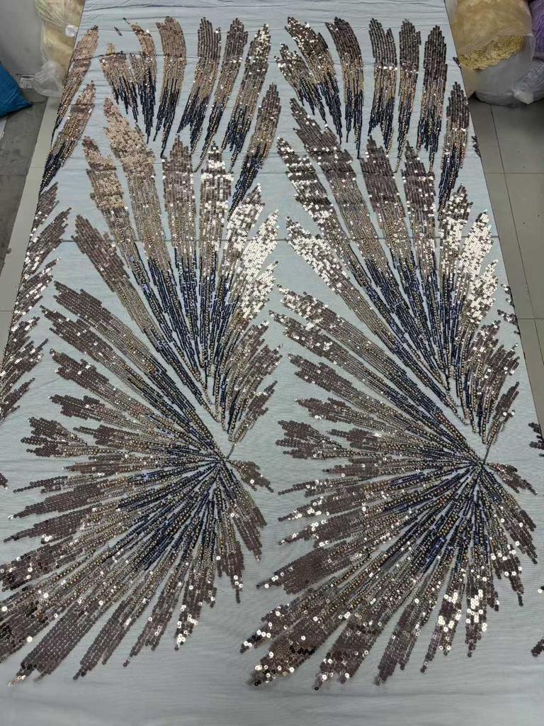 2025 High-quality African Nigerian Elegant Beaded Embroidered Net Fabric French Tulle Lace Fabric With Sequins For Party Wedding