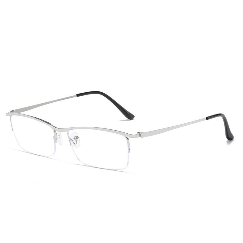 Vintage Mens Myopia Glasses Anti Blue Light Computer Eyewear Metal Half Frame Nearsighted -1.0 To -6.0