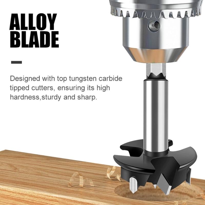 Hocheffizienter Superior-Legierungsstahl Drei-Flöten-Lochfräser Öffner Bohrer für Holzbearbeitung und Heimwerkerprojekte