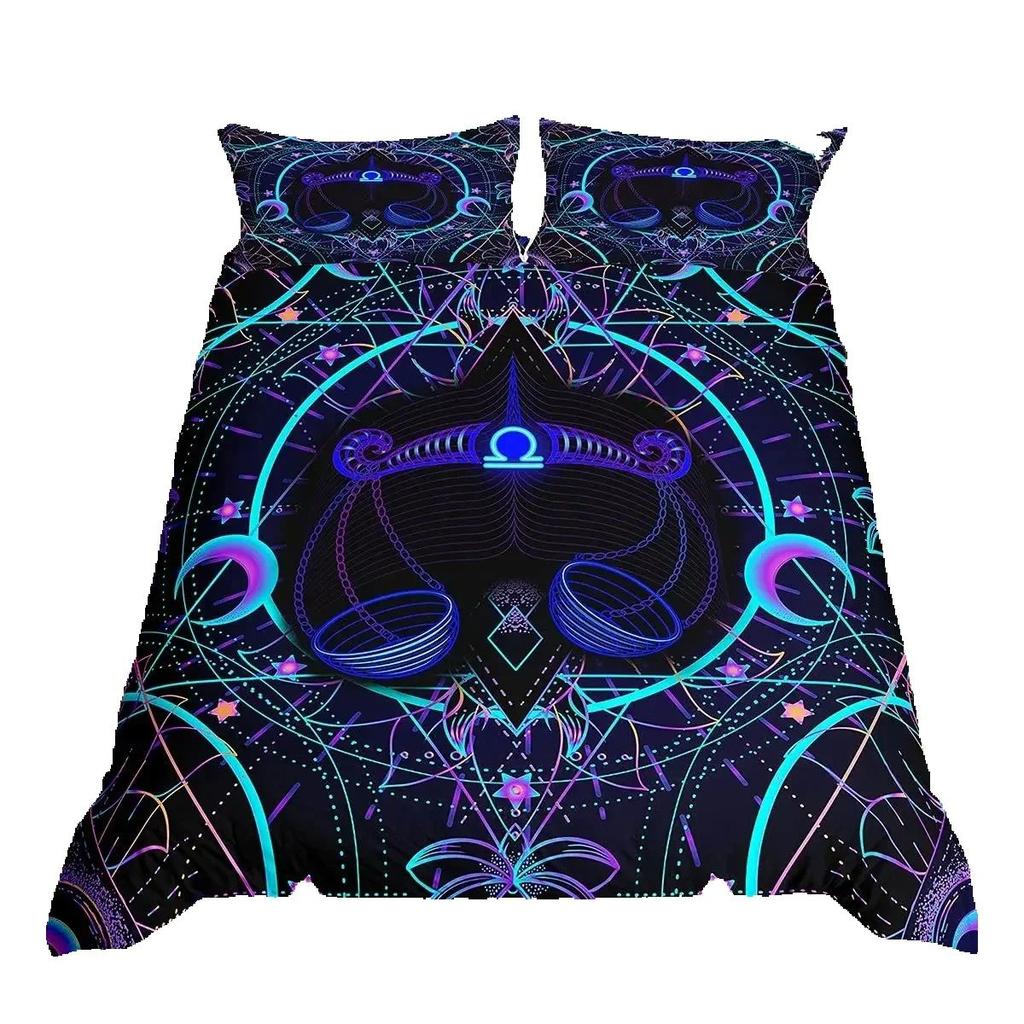 Constellation Horoscope Astrology Galaxy Star 3D Printed Bedding Set Cozy Duvet Cover King Queen Size Birthday Gift Room Decor