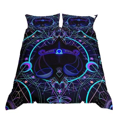 Costellazione Oroscopo Astrologia Galassia Stella Set Biancheria da Letto Stampata 3D Copripiumino Accogliente Dimensioni King Queen Regalo di Compleanno Decorazione Stanza