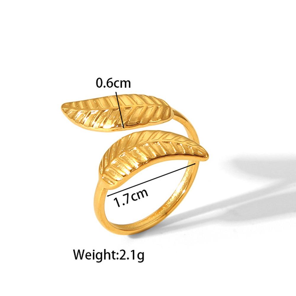 Yori New Stainless Steel Jewelry Minimalist Metal Golden 18 K PVD Plated Opening Ring for Women Waterproof Metal Jewelry