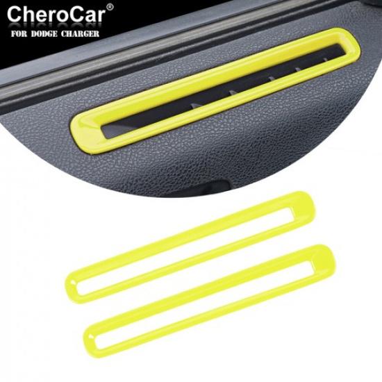 

Interior Door Air Vent Outlet Trim Cover For Dodge Charger11+ Yellow Accessories