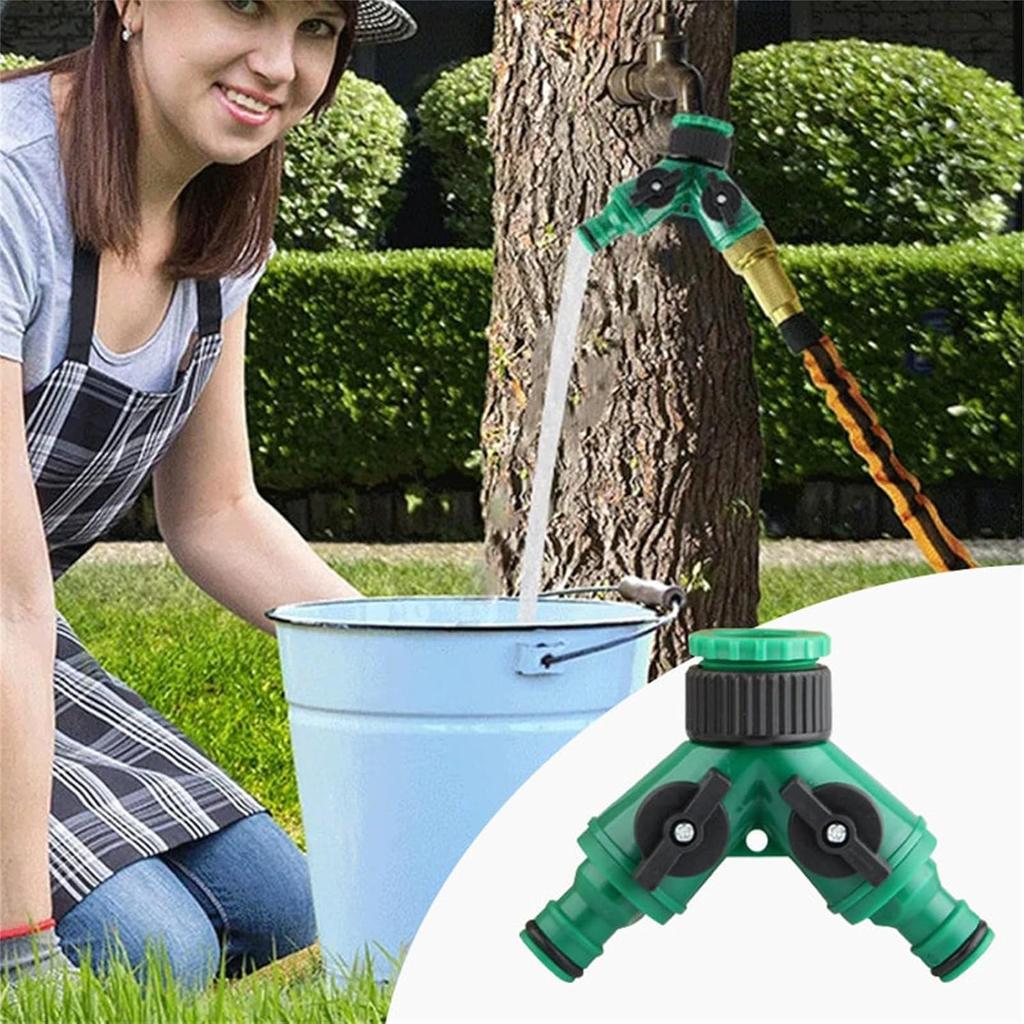 Y-type Shunt Valve Garden Irrigation System Water Hose Connector Tap Adapter 2 Y Shape Way Splitter Quick Water Controller N7B1