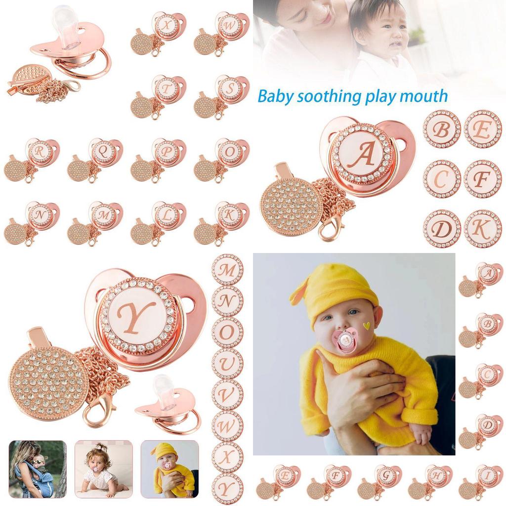 Stunning Crystal Rhinestone Baby Soothers And Pacifier Clips Bpa-free Silicone