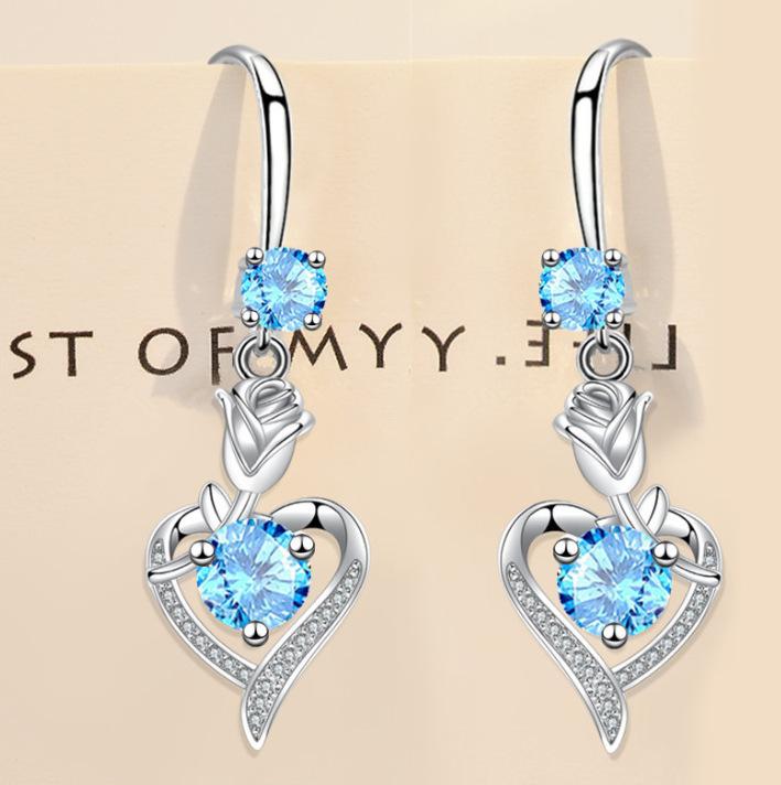 Hot-selling rose flower long earrings, suitable for elegant women s romantic accessories for daily dating