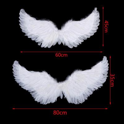 Swallow Shape White Angel Feather Wings With Elastic Straps For Kids Party Cosplay Halloween Birthday Decoration